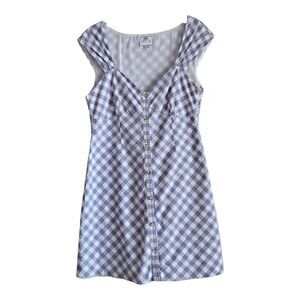 SAYLOR Blue and White Checkered Mini Dress